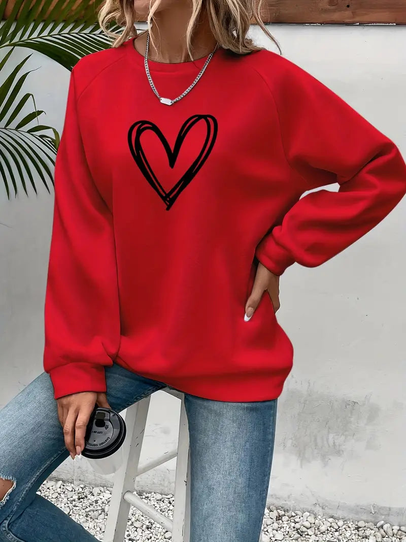 Amber - Felpa con stampa a cuore