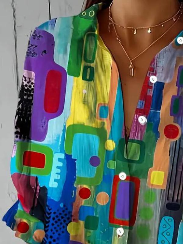 Gemma - Camicia con bottoni e stampa vivace