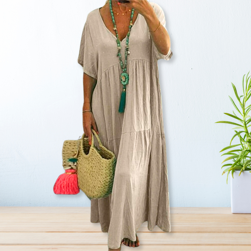 Jolaine - Abito Maxi Estivo a Vestibilità Comoda (Disponibile in Taglie Forti)