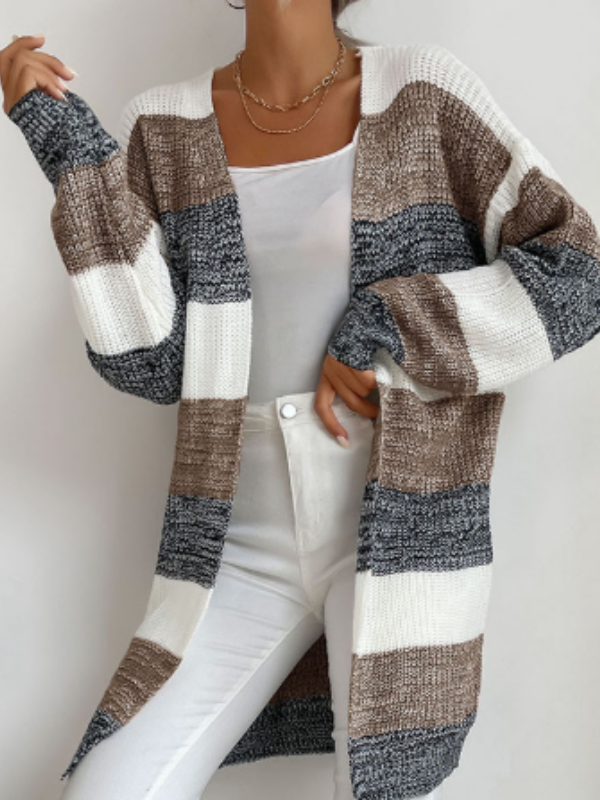 Elodie - Cardigan a righe in maglia per sovrapposizioni