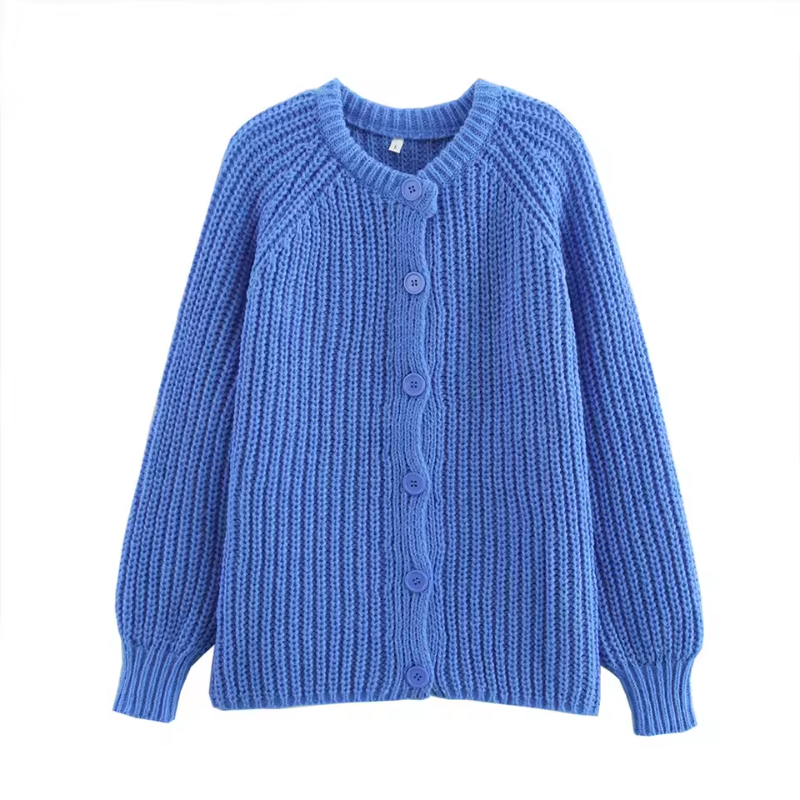 Kendal - Cardigan in maglia blu per uno stile senza sforzo