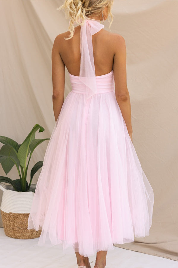 Alyssa - Abito Midi con Scollo a Halter