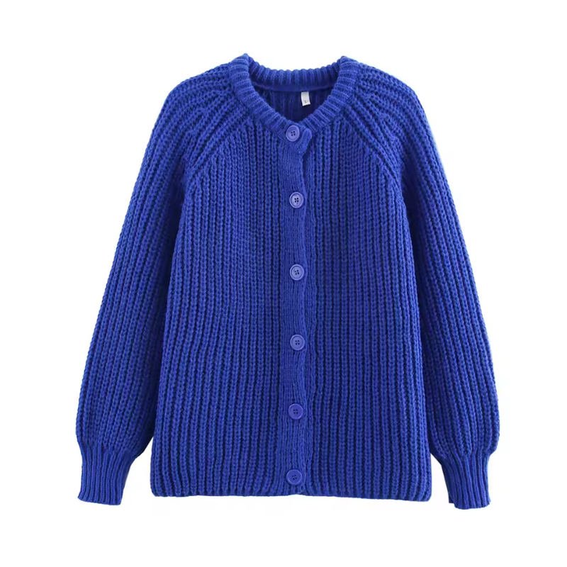 Kendal - Cardigan in maglia blu per uno stile senza sforzo