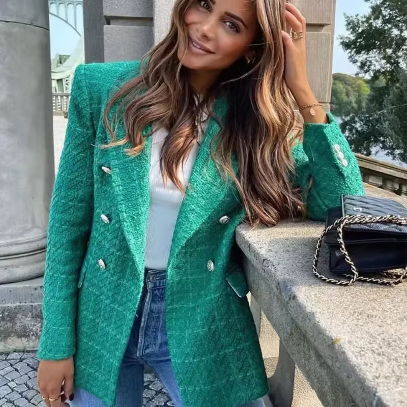 Anne - Long-Sleeve Notched Collar Blazer