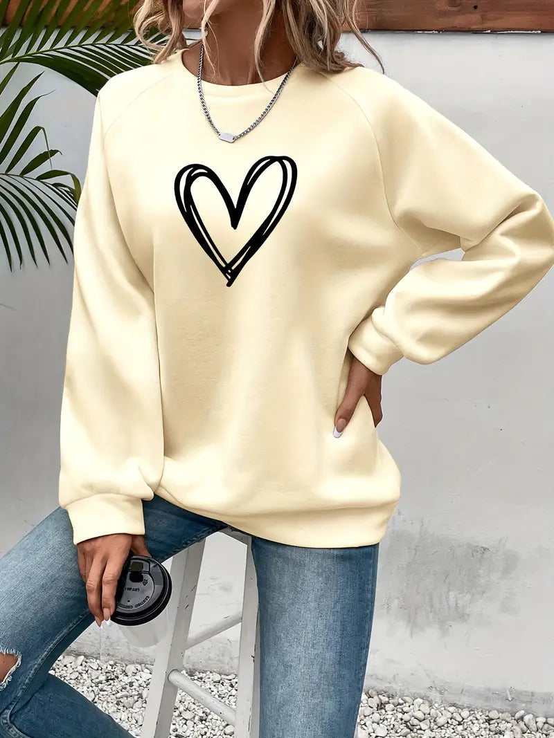 Amber - Felpa con stampa a cuore