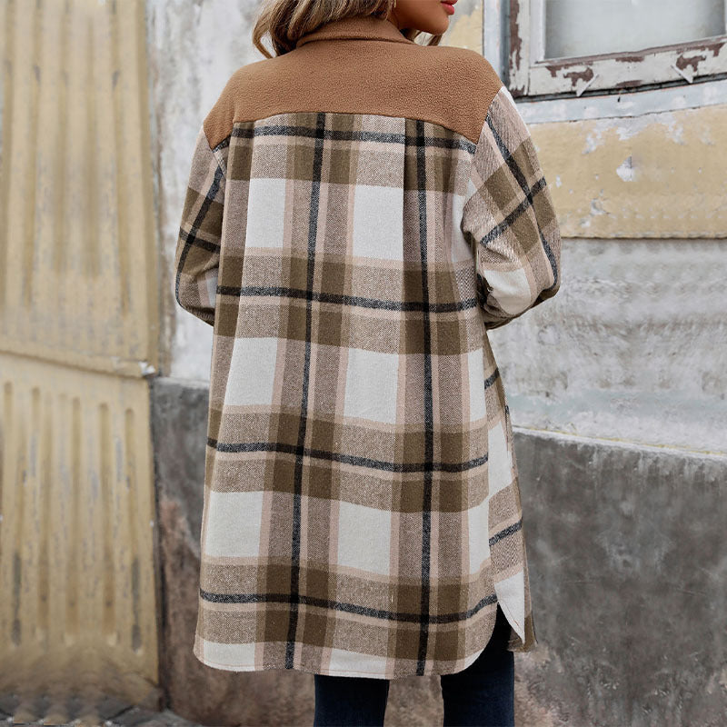 Natasha - Chaqueta de cuadros con botones