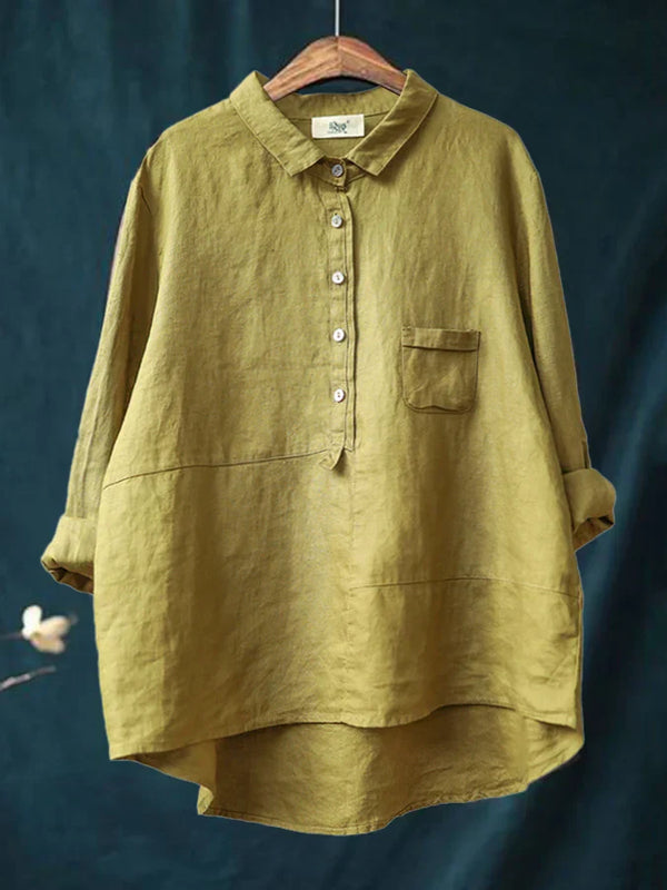 Donna - Camicia da donna in lino a maniche lunghe