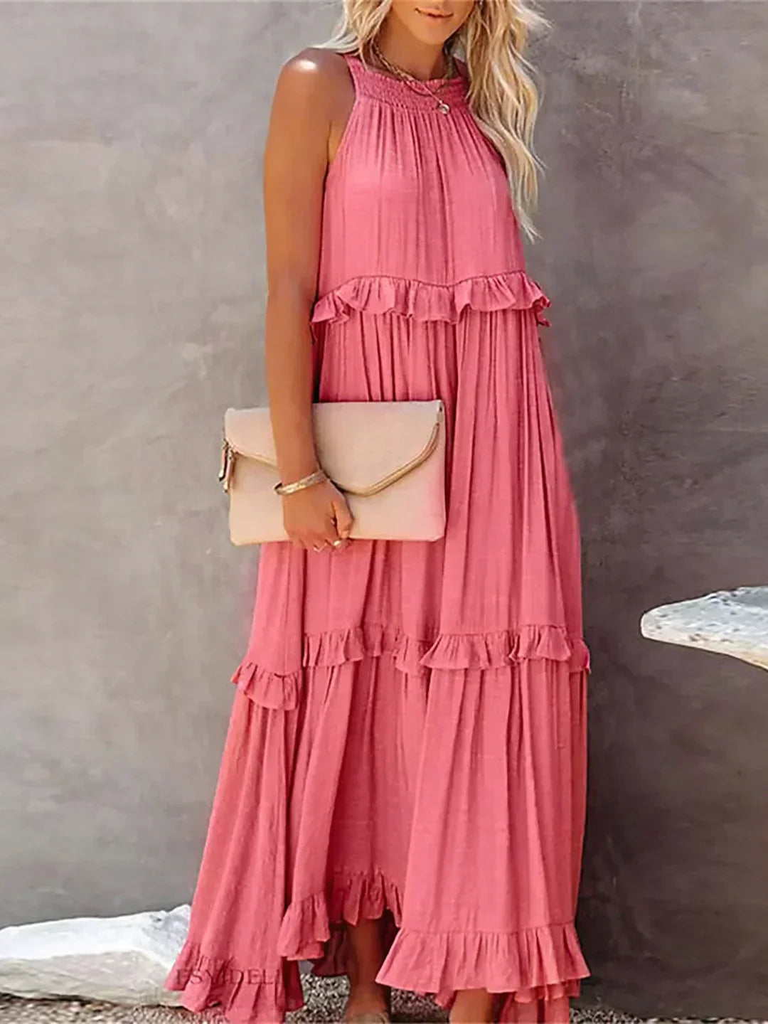 Clara - Vestito Halter con Volant e Tasche