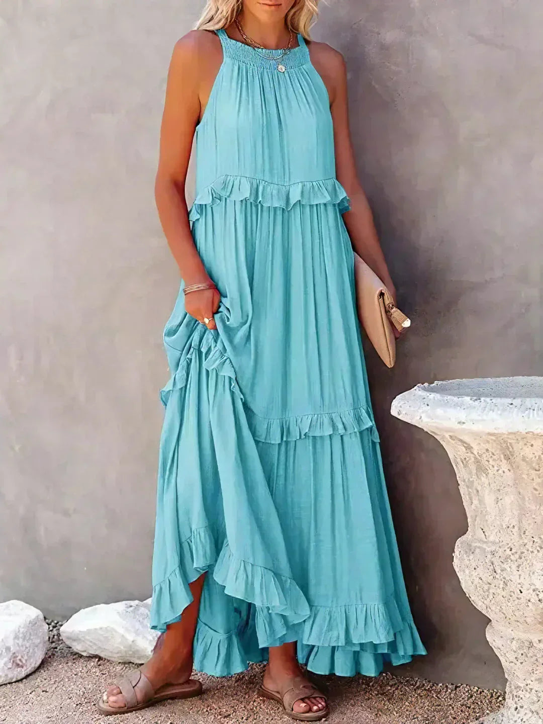 Clara - Vestito Halter con Volant e Tasche