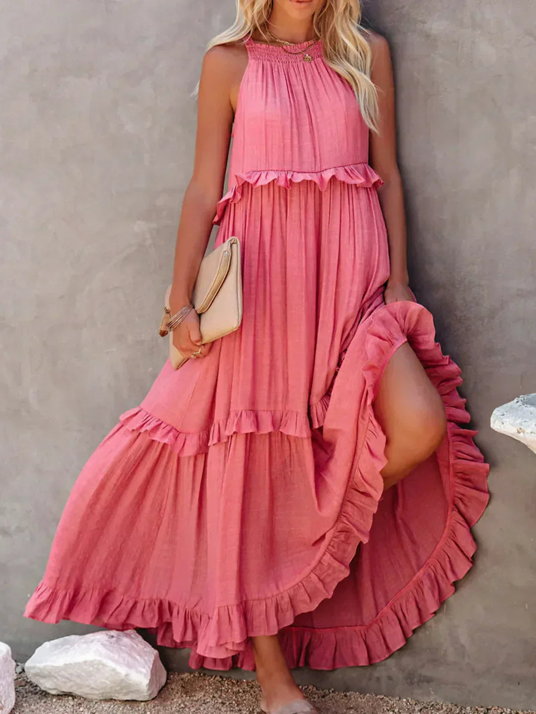 Clara - Vestito Halter con Volant e Tasche