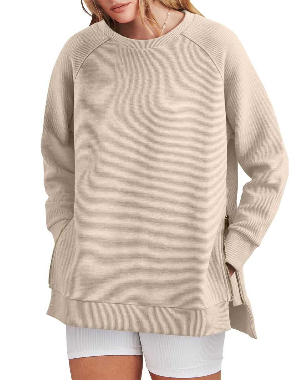 Colette - Tunique Sweatshirt Zippée Élégante et Confortable