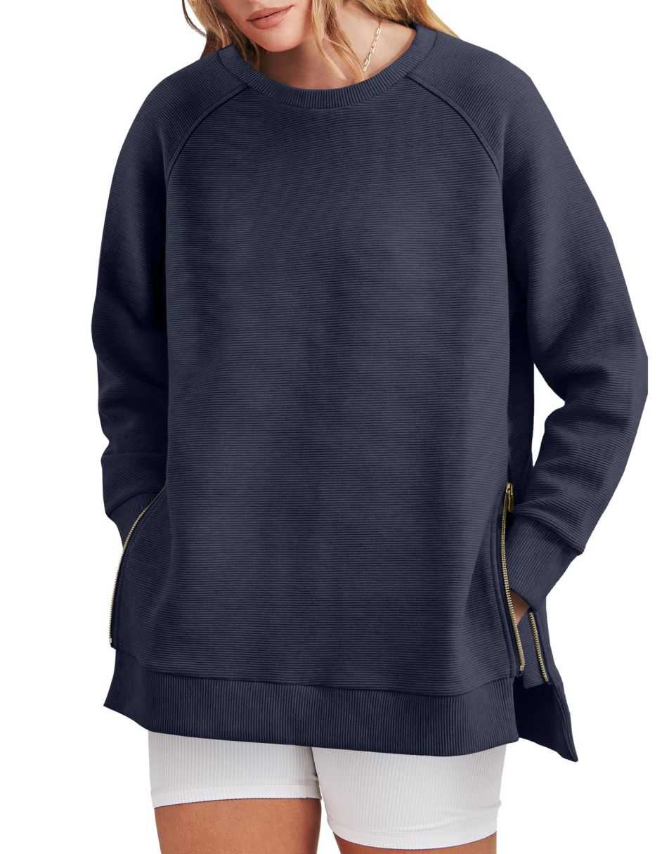 Colette - Tunique Sweatshirt Zippée Élégante et Confortable