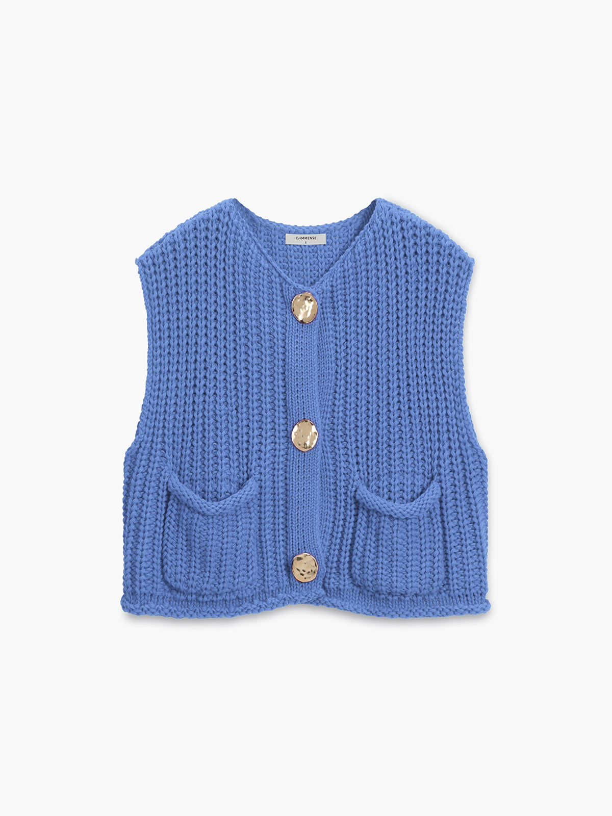 Delphine - Chaleco de punto cómodo con botones, casual, mezcla de algodón