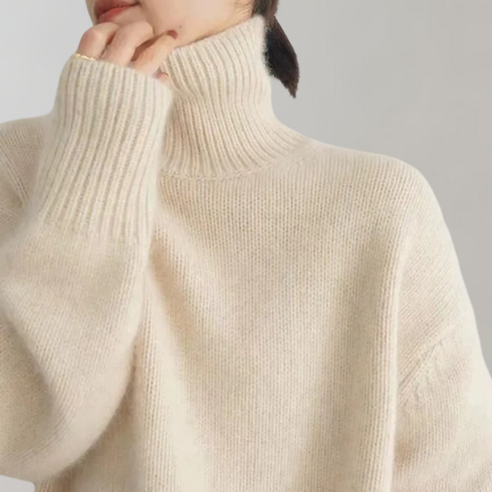 Raelie - Maglione Oversize Minimalista con Collo Alto