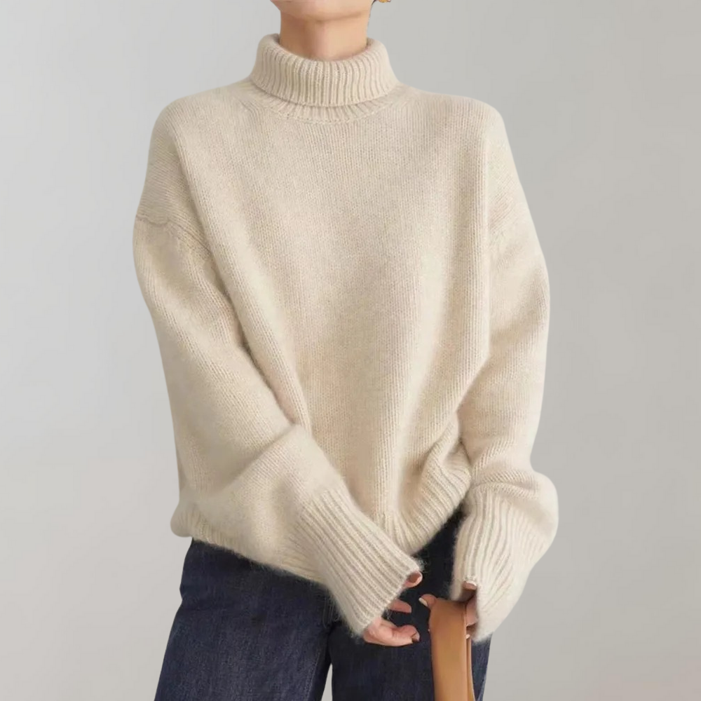 Raelie - Maglione Oversize Minimalista con Collo Alto