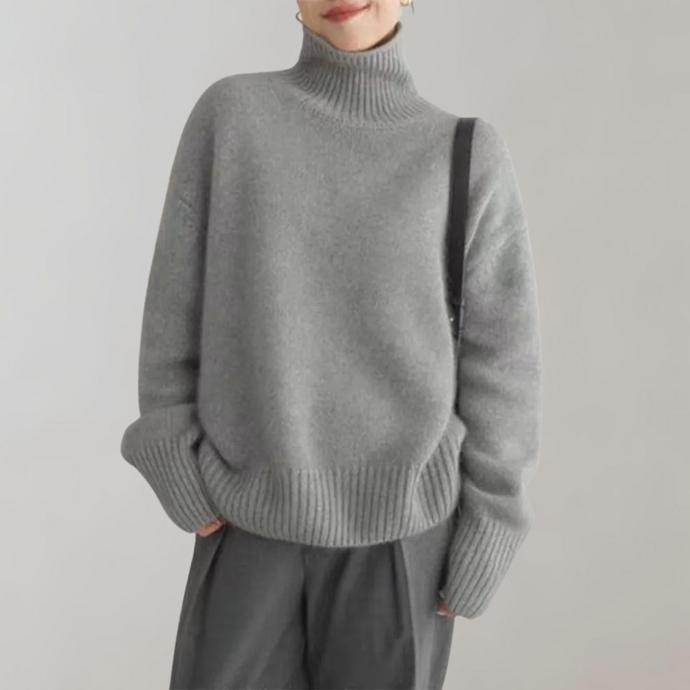 Raelie - Maglione Oversize Minimalista con Collo Alto