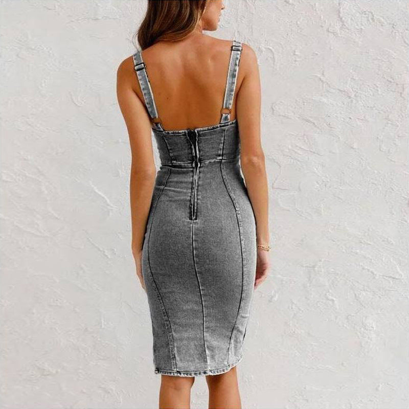 Davina - Abito Midi in Denim Casual Chic