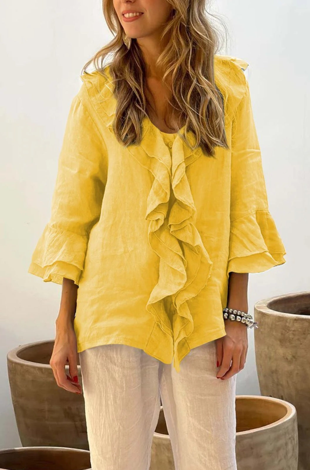 Mallee - Blusa elegante con volant