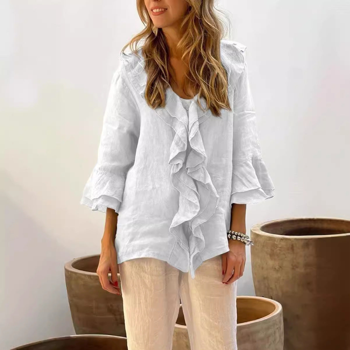 Mallee - Blusa elegante con volant
