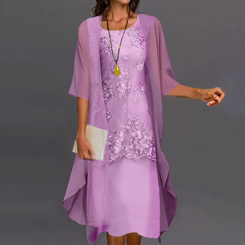 Jolie - Vestido elegante de dos piezas de gasa