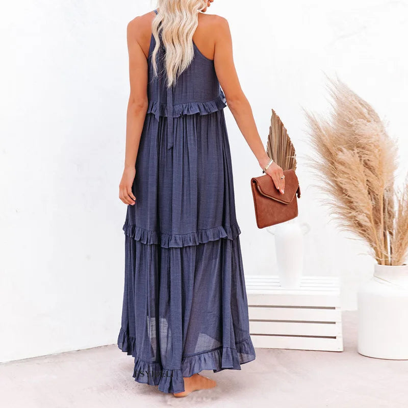 Clara - Vestito Halter con Volant e Tasche