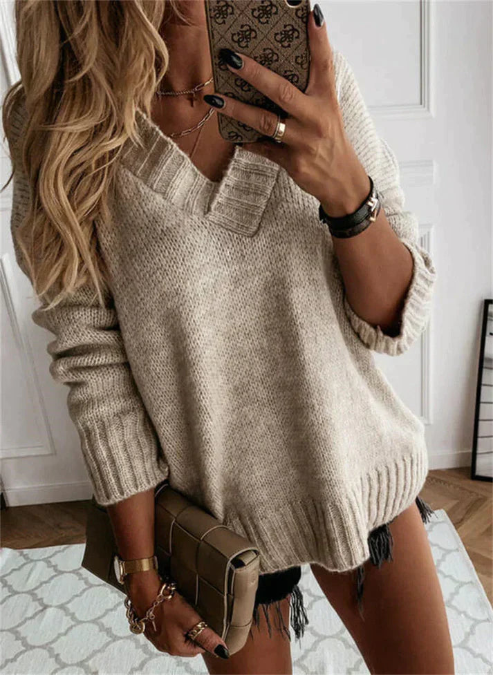 Billie - Maglione morbido a maglia con scollo a V