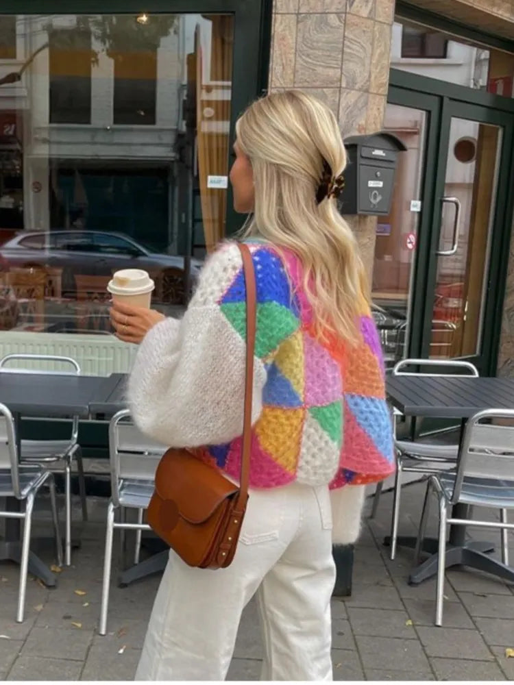 Eleni - Suéter de crochet colorido