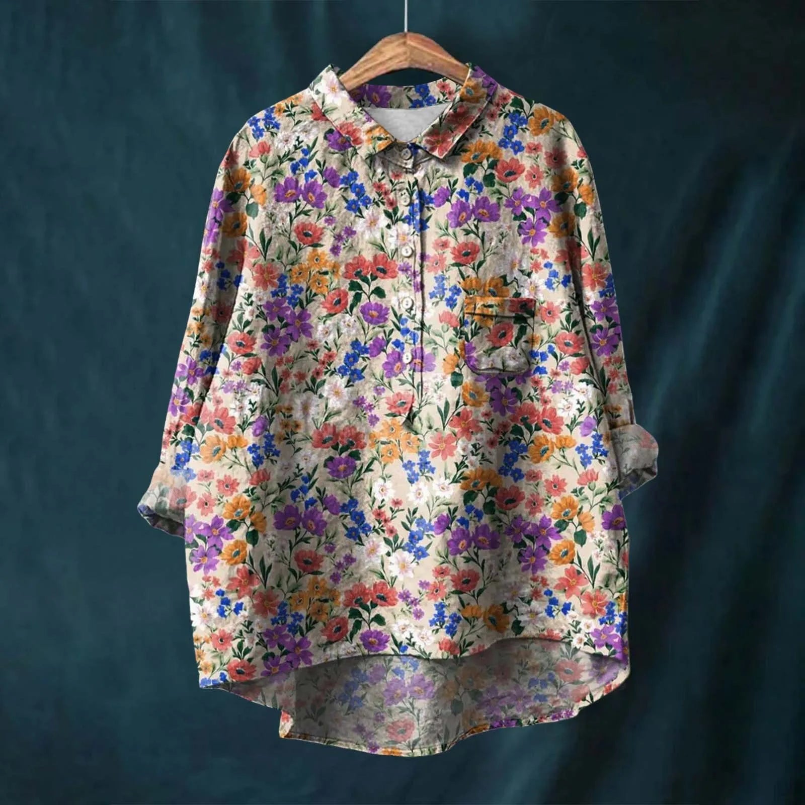 Keira - Camisa Floral Elegante de Manga Larga