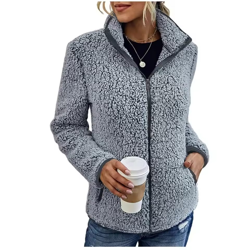 Zahra - Giacca con zip in pile