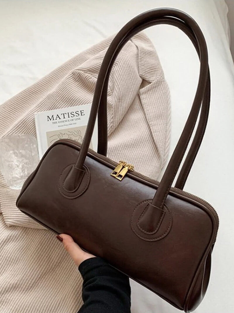 Lila - Bolso de hombro de cuero sintético con encanto vintage