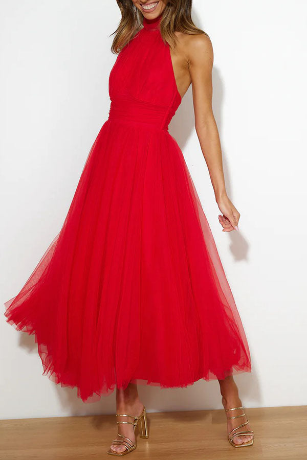 Alyssa - Abito Midi con Scollo a Halter
