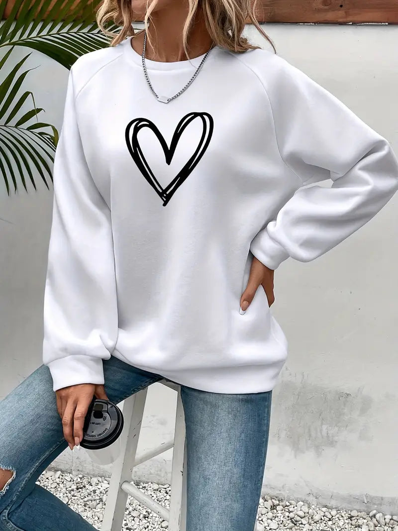 Amber - Felpa con stampa a cuore