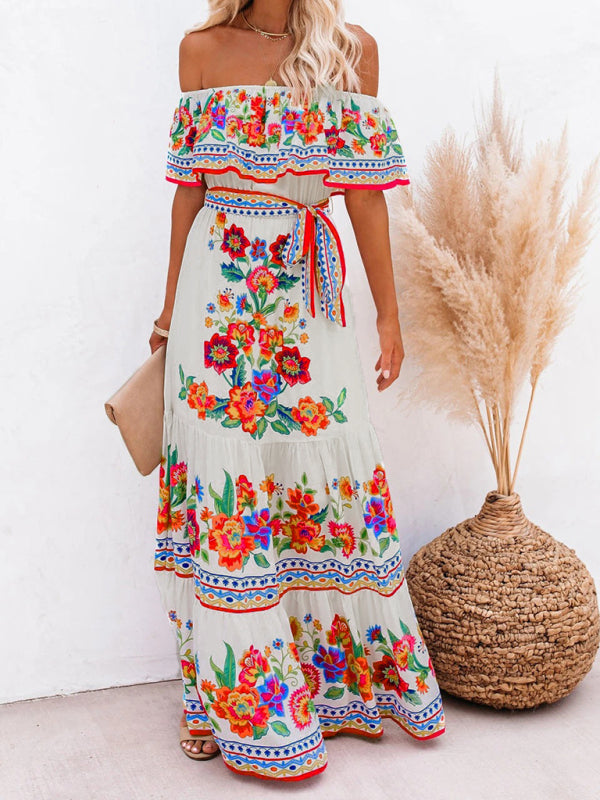Ava - Maxi Dress with Floral Print and Ruffled Details