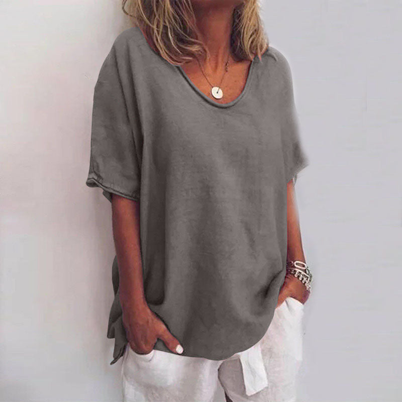 Sophie - Camicia a vestibilità ampia e rilassata in cotone e lino | Disponibile in taglie comode