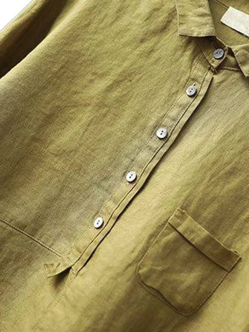 Donna - Camicia da donna in lino a maniche lunghe
