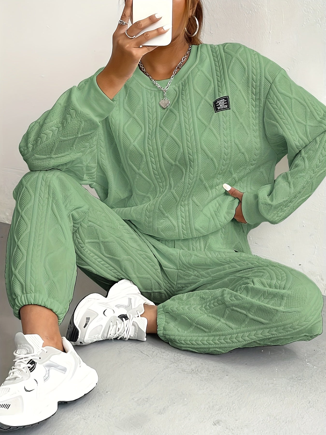 Fianna - Completo lounge in maglia a trecce