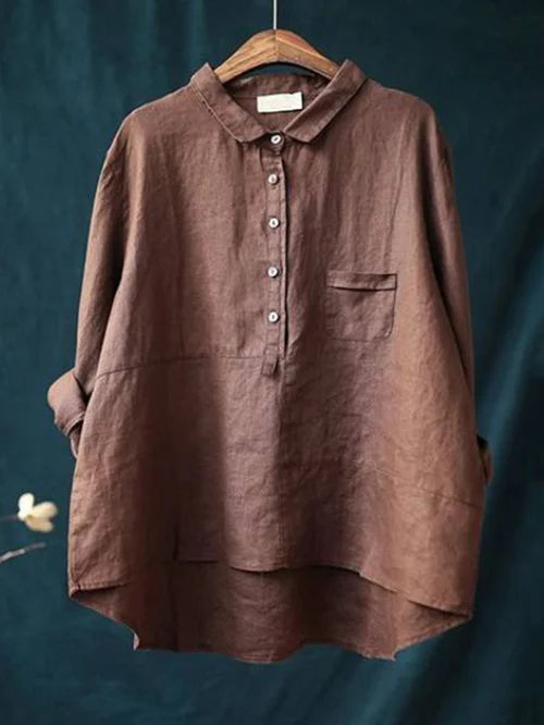 Donna - Camicia da donna in lino a maniche lunghe