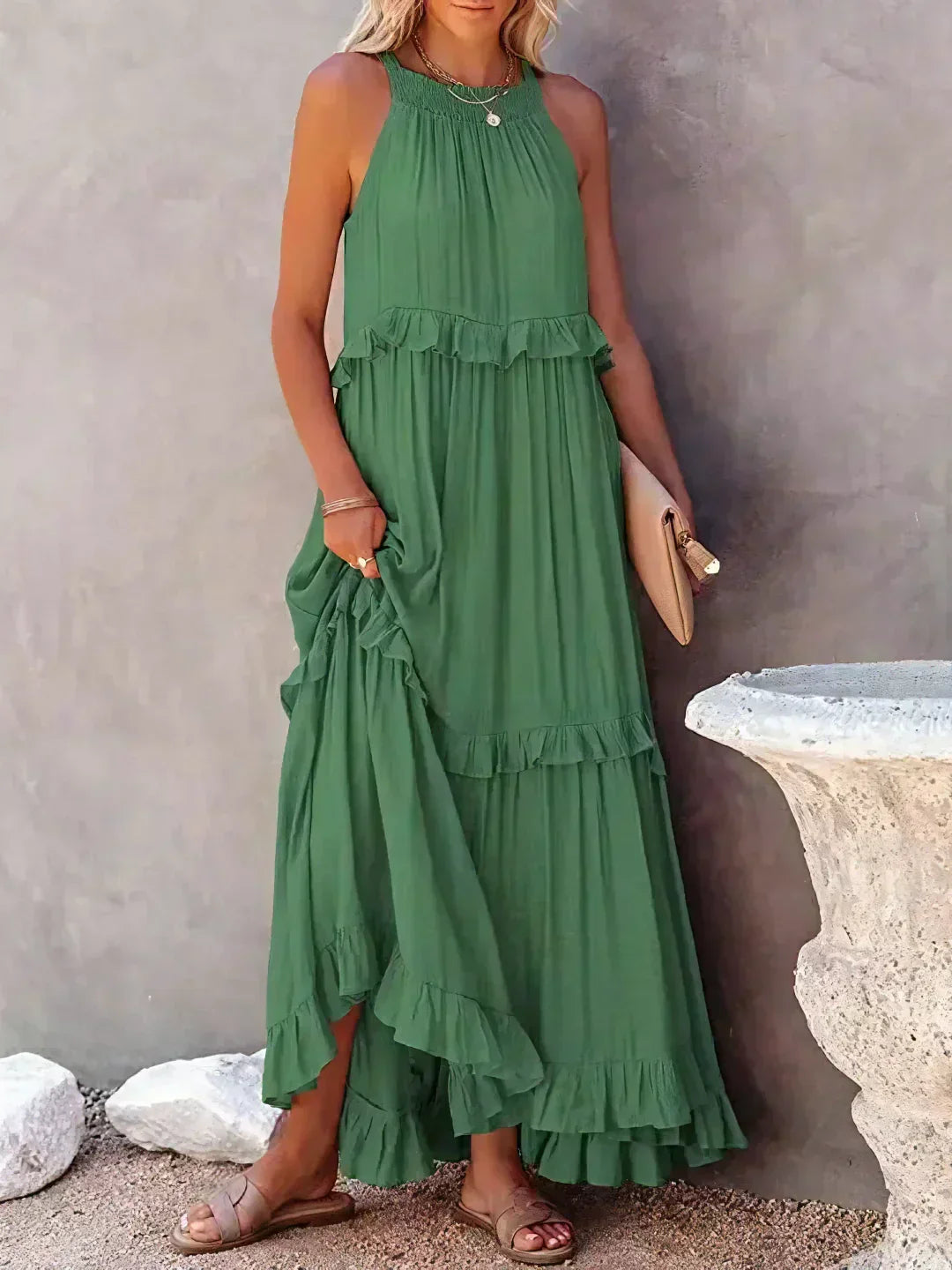 Clara - Vestito Halter con Volant e Tasche