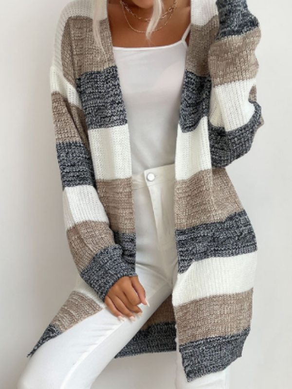 Elodie - Cardigan a righe in maglia per sovrapposizioni