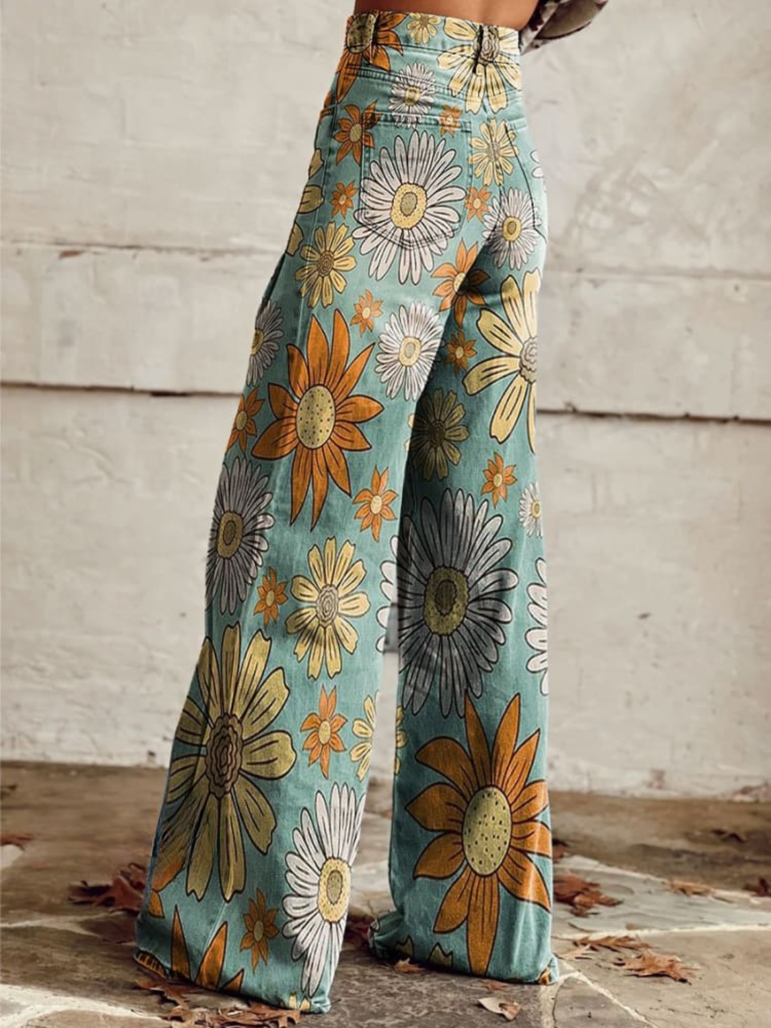 Eloise - Vintage Floral Wide Leg Pants (Plus Size Available)