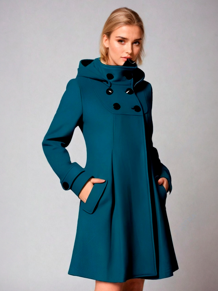 Aria - Cappotto con Cappuccio a Linea A Elegante e Senza Tempo per il Freddo