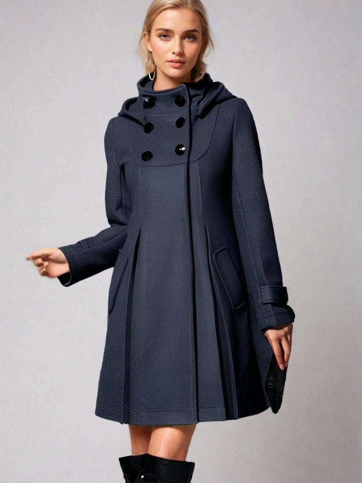 Aria - Cappotto con Cappuccio a Linea A Elegante e Senza Tempo per il Freddo