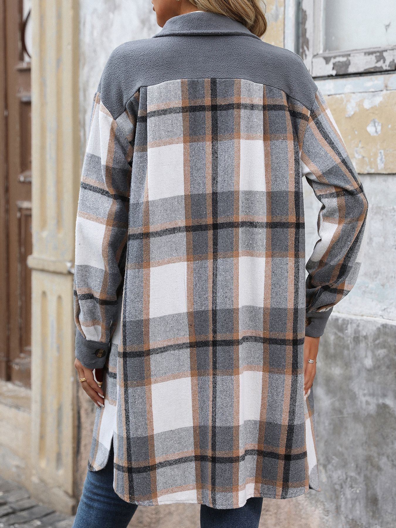Natasha - Chaqueta de cuadros con botones