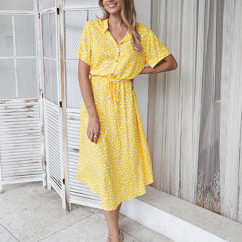 Hazel - Elegante abito midi con stampa leopardata