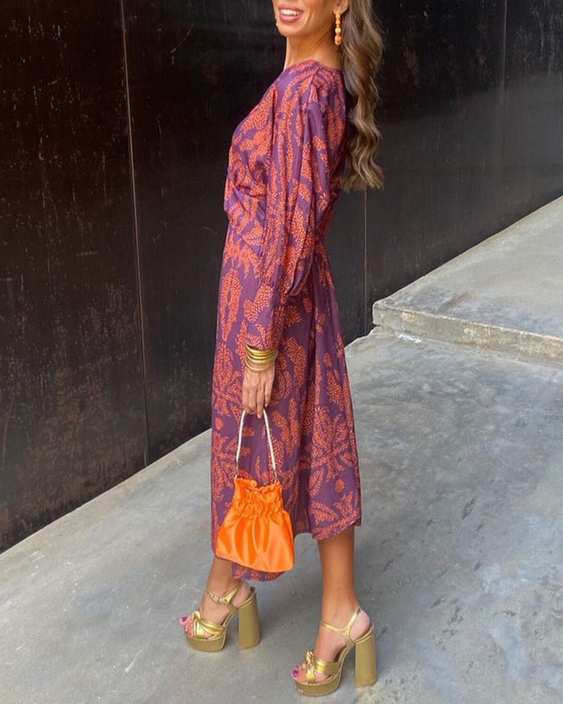 Arielle - Abito avvolgente Boho Luxe casual chic in tessuto misto