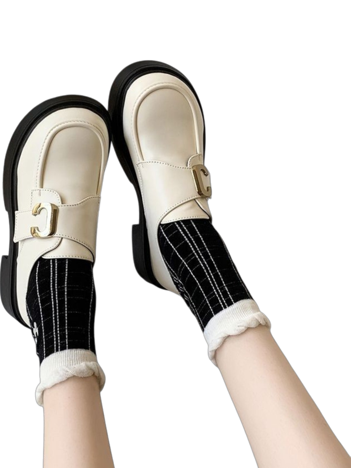Gabriella - Mocassini Mary Jane con Zeppa Oxford