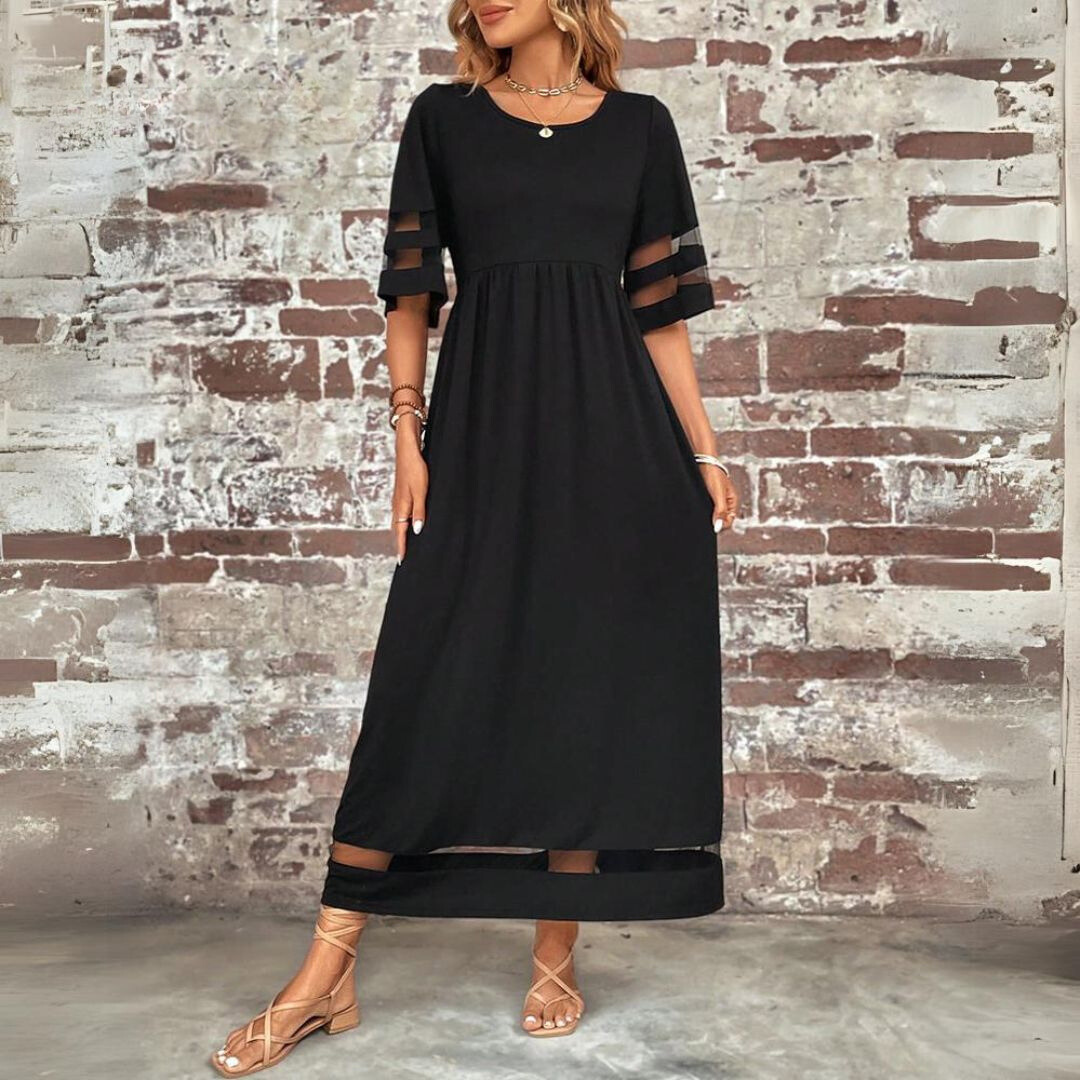 Lillian - Abito Midi con Copertura Snellente per la Pancia