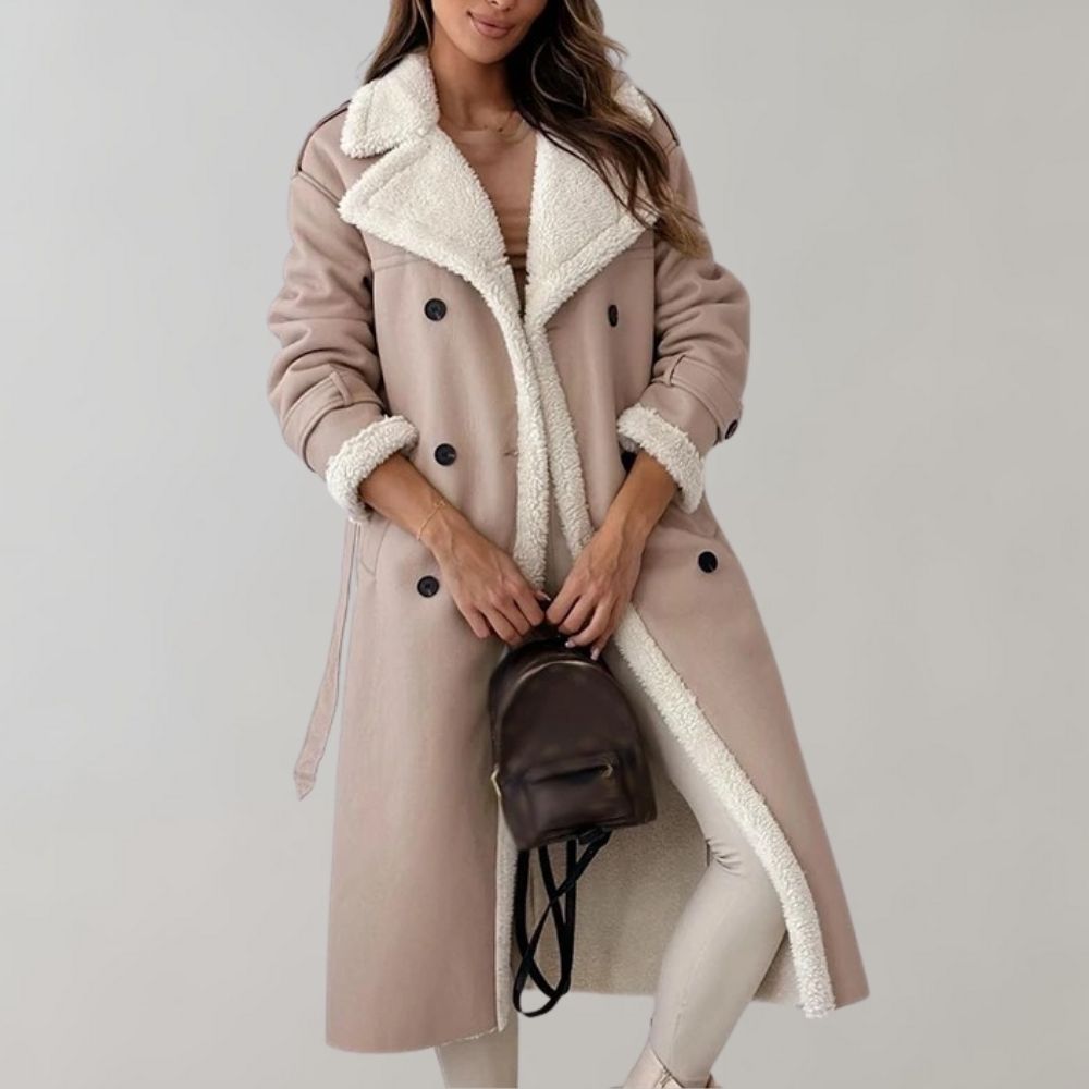 Sienna - Cappotto lungo in ecopelliccia effetto shearling elegante e caldo per il freddo