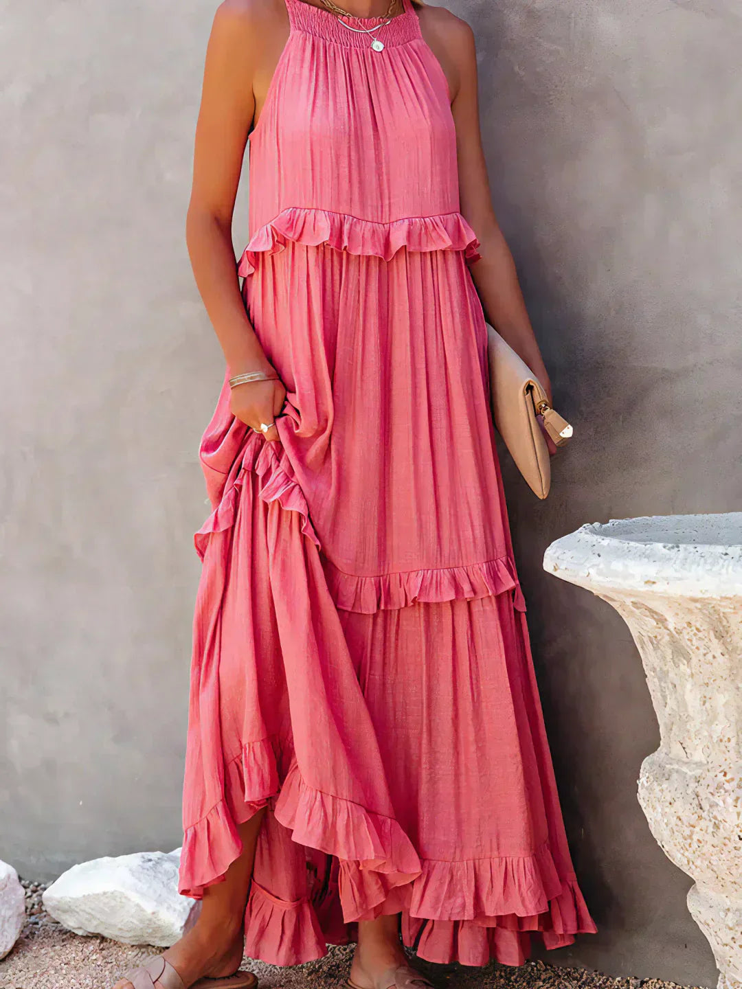 Clara - Vestito Halter con Volant e Tasche