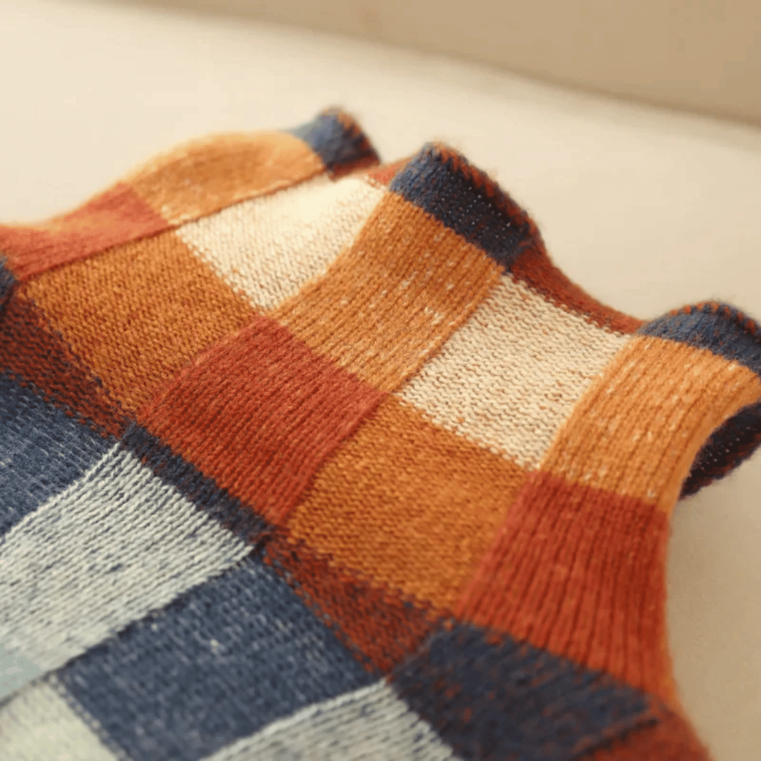 Bethany - Maglione a collo alto patchwork da donna
